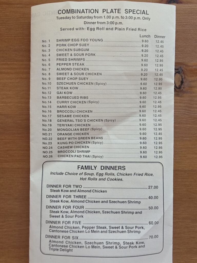 Peking Villa Menu 3