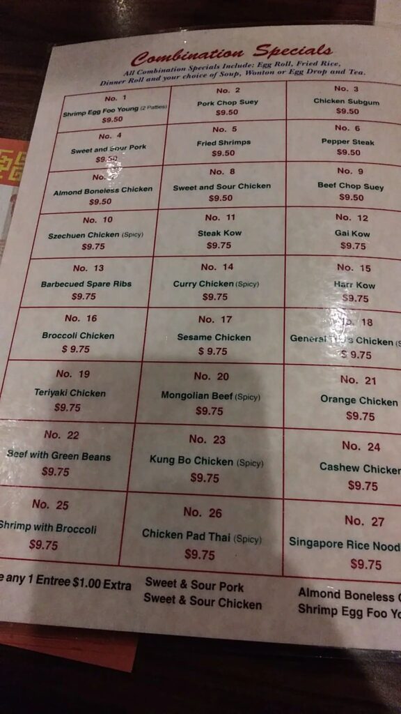 Peking Villa Menu 4