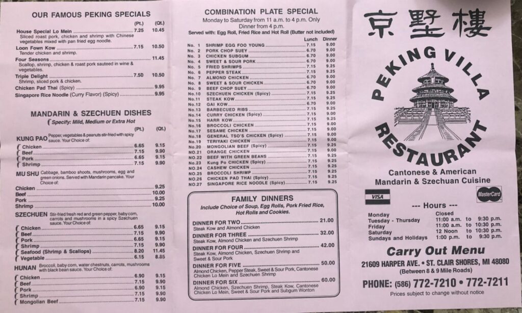 Peking Villa Menu 6